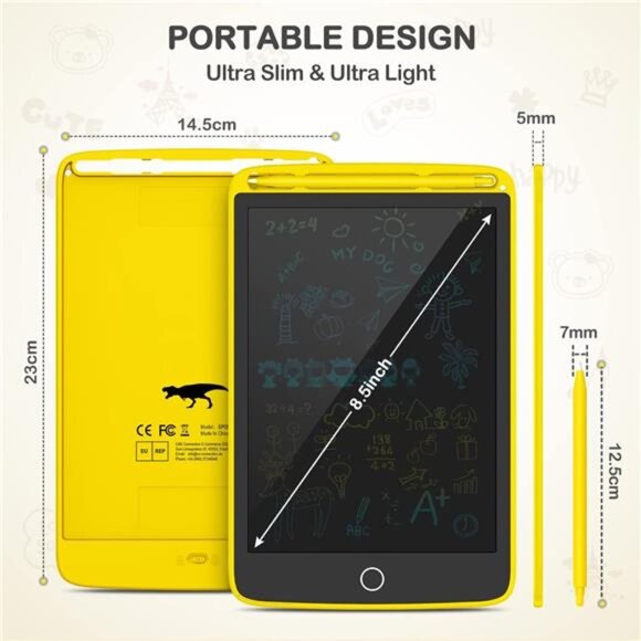 2 Pack LCD Writing Tablet, Colorful Screen Doodle Board 8.5 Inch Drawing Tablet - Picture 4 of 7